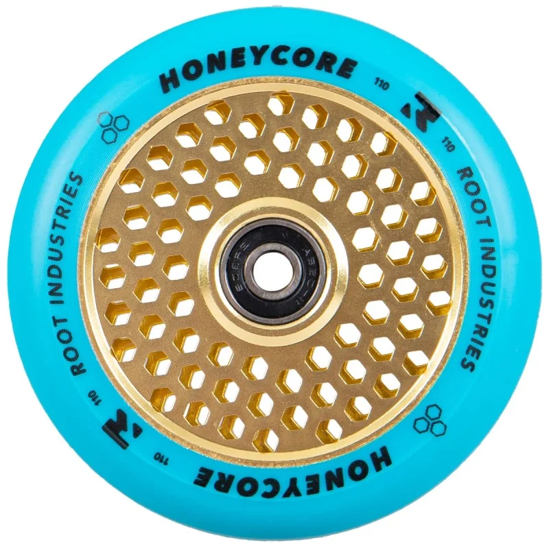Root Honeycore Limited 110mm Pro Scooter Wheel 2-pack Blue-Gold