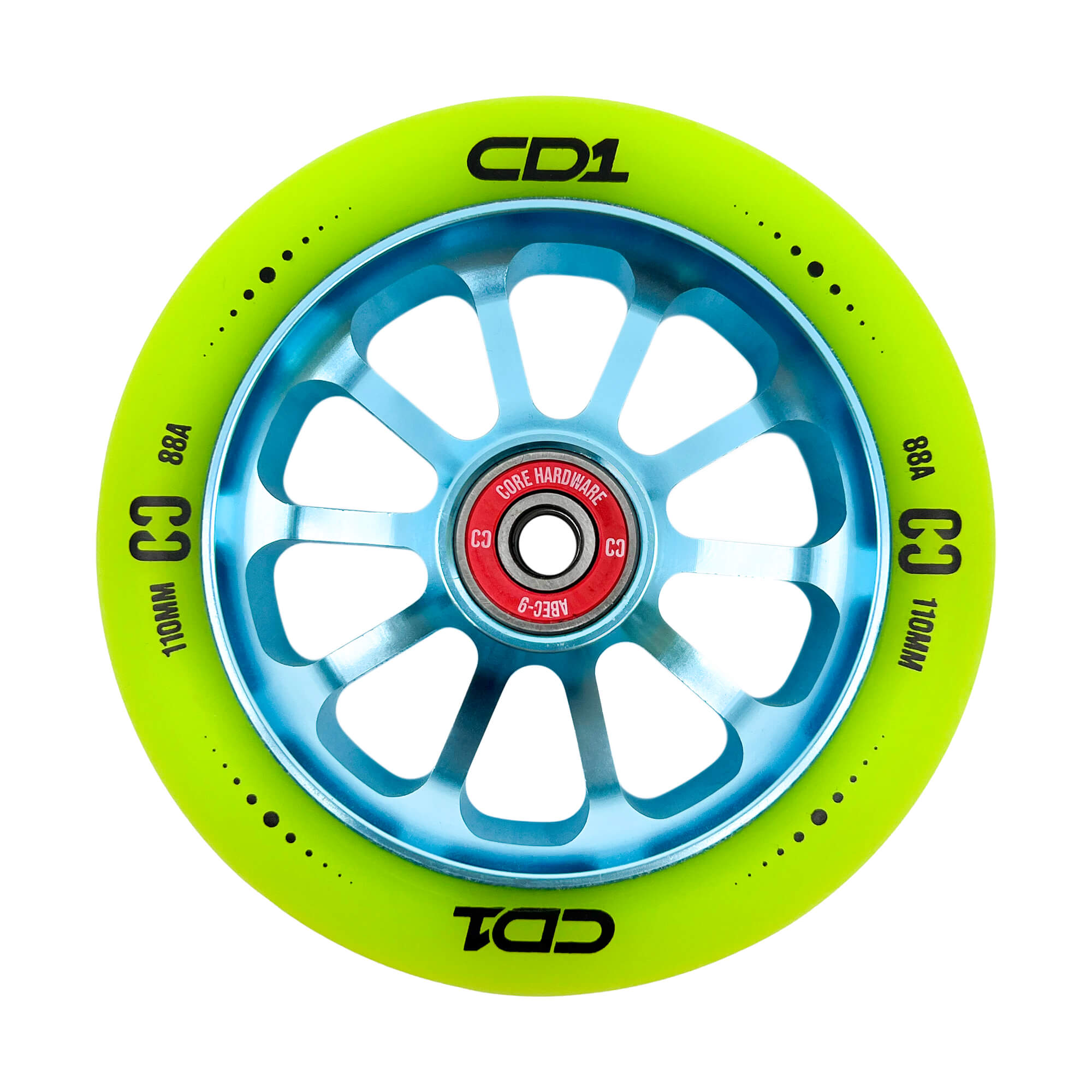 CORE CD1 Pro pārveidotāja ritenis (110mm - zils/lime)