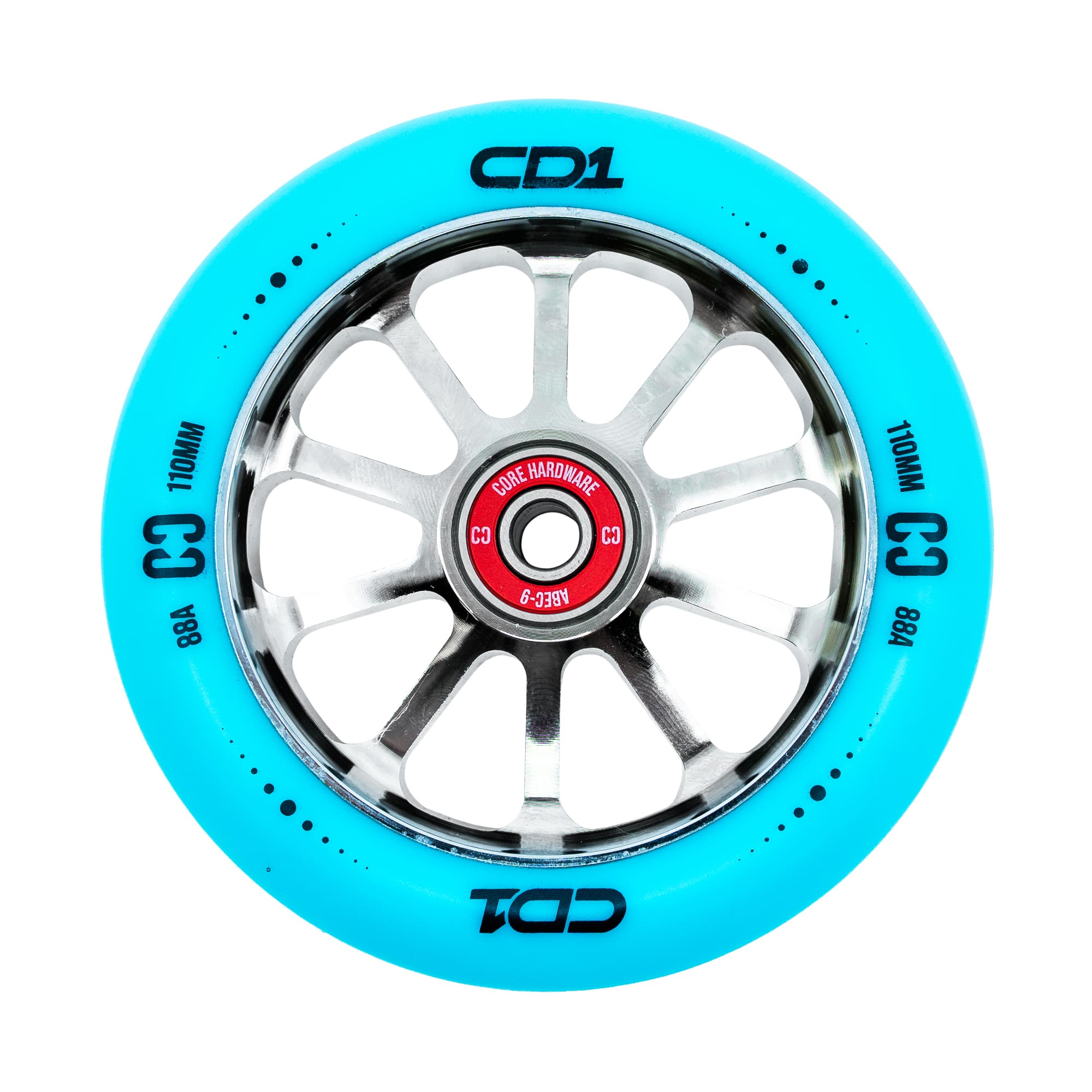 CORE CD1 Pro pārveidotāja ritenis (110mm - zils/hroms)